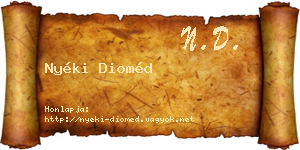 Nyéki Dioméd névjegykártya